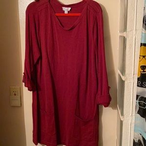 - Demin & Co sweater 2X tunic burgundy